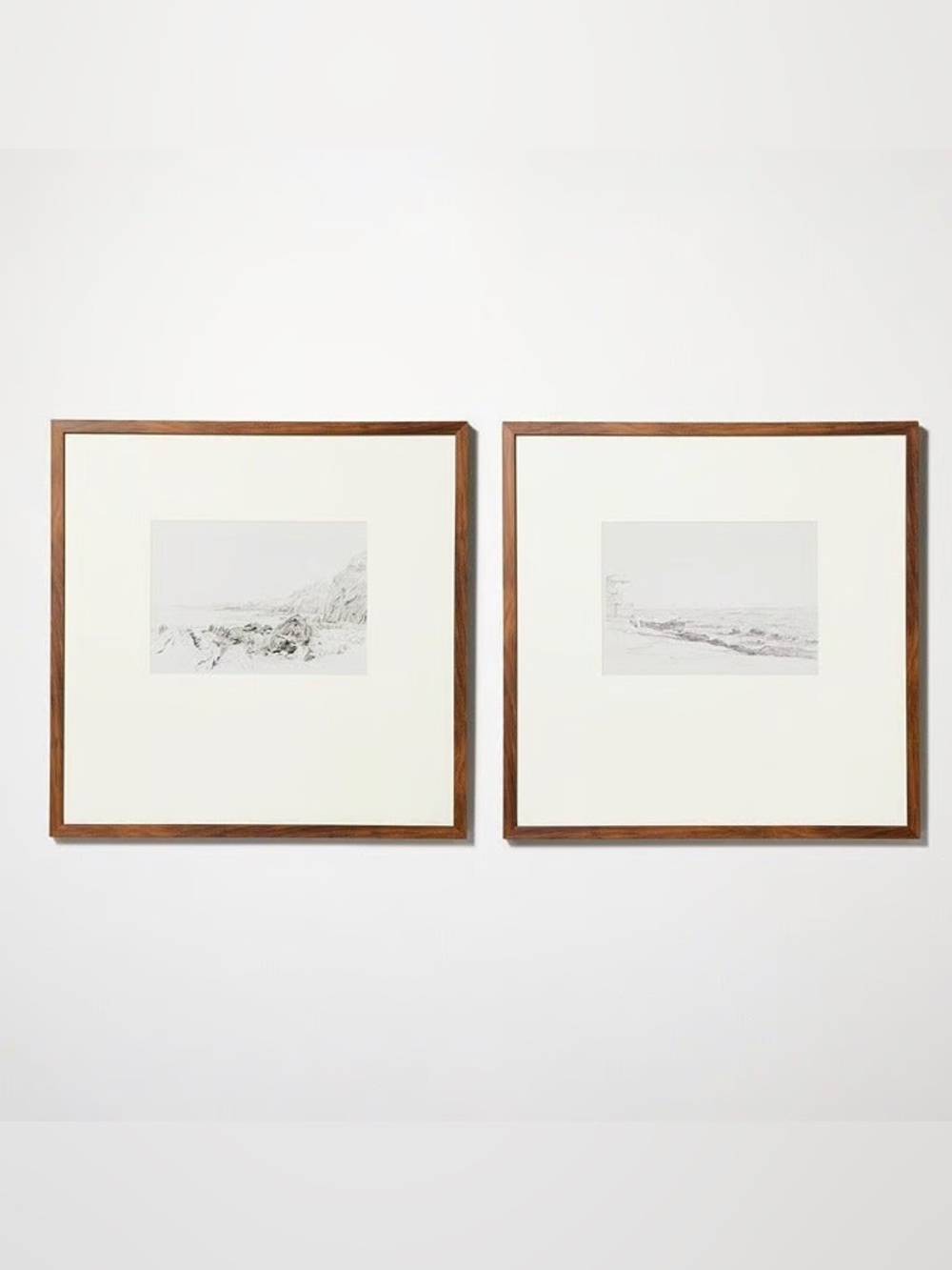 Set of 2 | Seaside Etchings UG Weighted Mat Frame - Threshold Studio McGee